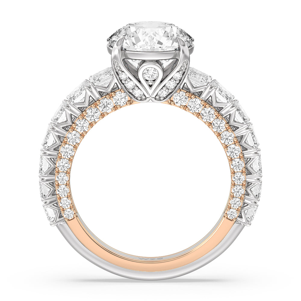 The Lexington Avenue Ring with Round Cut Diamond in 14KT White & Rose Gold view 3
