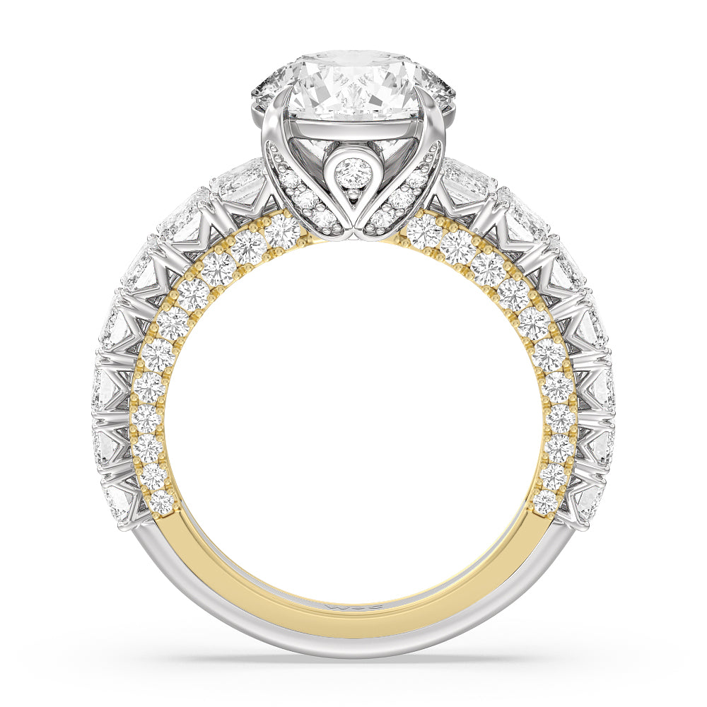 The Lexington Avenue Ring with Round Cut Diamond in 14KT White & Yellow Gold view 3
