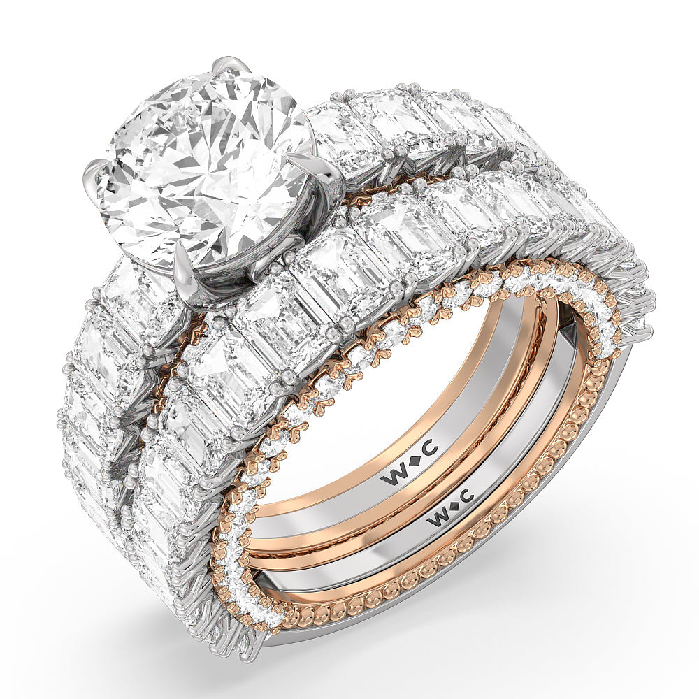 The Lexington Avenue Ring with Oval Cut Diamond in 14KT White & Rose Gold view 6

