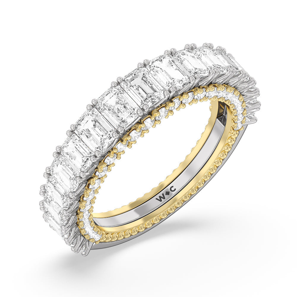 The Lexington Avenue Diamond Wedding Band with 18KT White & Yellow Gold Cut Diamond in 14KT White & Yellow Gold view 4
