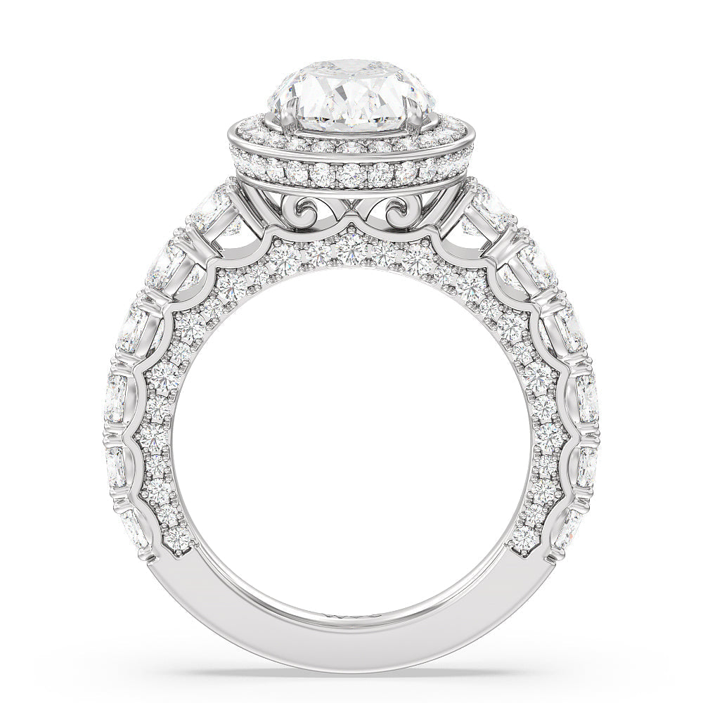 The Balthazar Ring with Oval Cut Diamond in 14KT Platinum view 2
