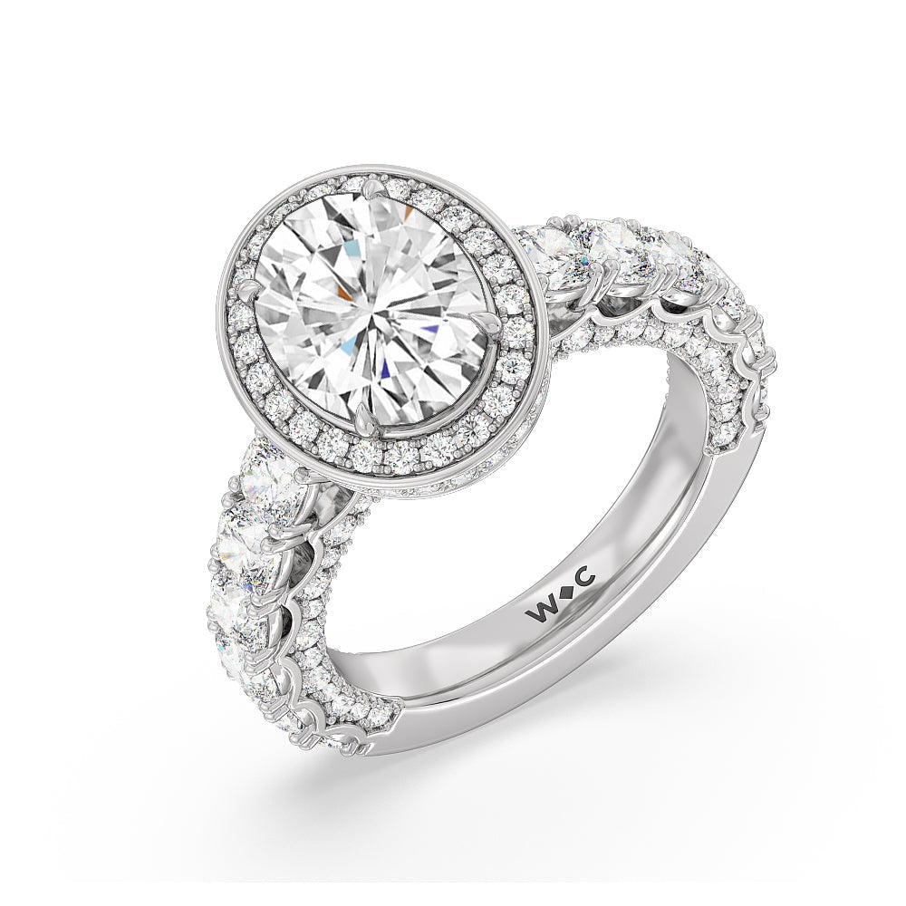 The Balthazar Ring with Oval Cut Diamond in 14KT Platinum view 3
