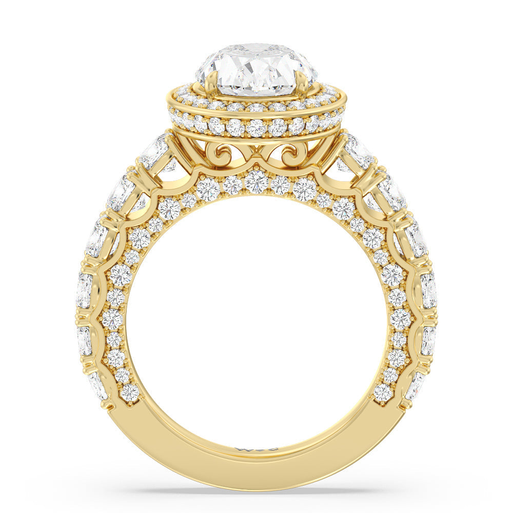 The Balthazar Ring with Oval Cut Diamond in 14KT Yellow Gold view 2
