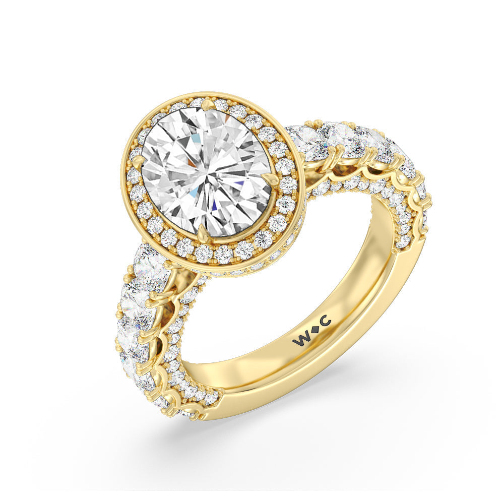 The Balthazar Ring with Oval Cut Diamond in 14KT Yellow Gold view 3
