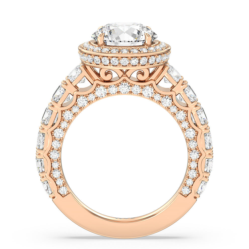 The Balthazar Ring with Round Cut Diamond in 14KT Rose Gold view 2

