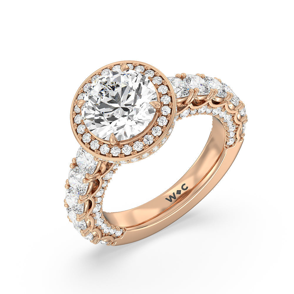 The Balthazar Ring with Round Cut Diamond in 14KT Rose Gold view 3
