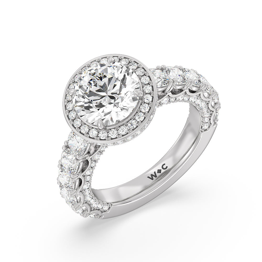 The Balthazar Ring with Round Cut Diamond in 14KT Platinum view 3
