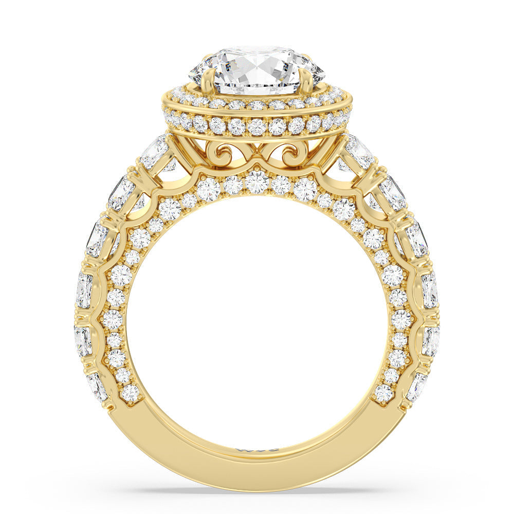 The Balthazar Ring with Round Cut Diamond in 14KT Yellow Gold view 2
