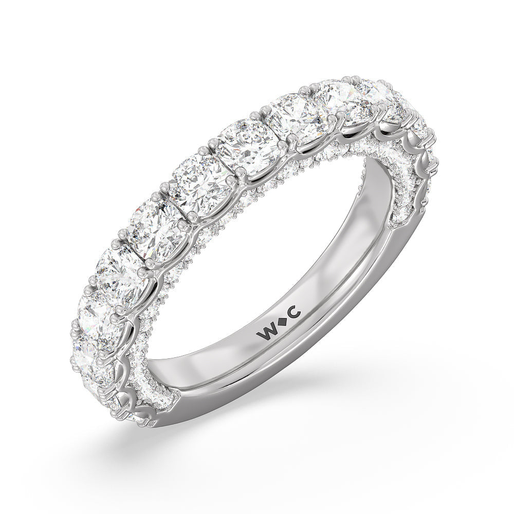 The Balthazar Diamond Band with Platinum Cut Diamond in 14KT Platinum view 3
