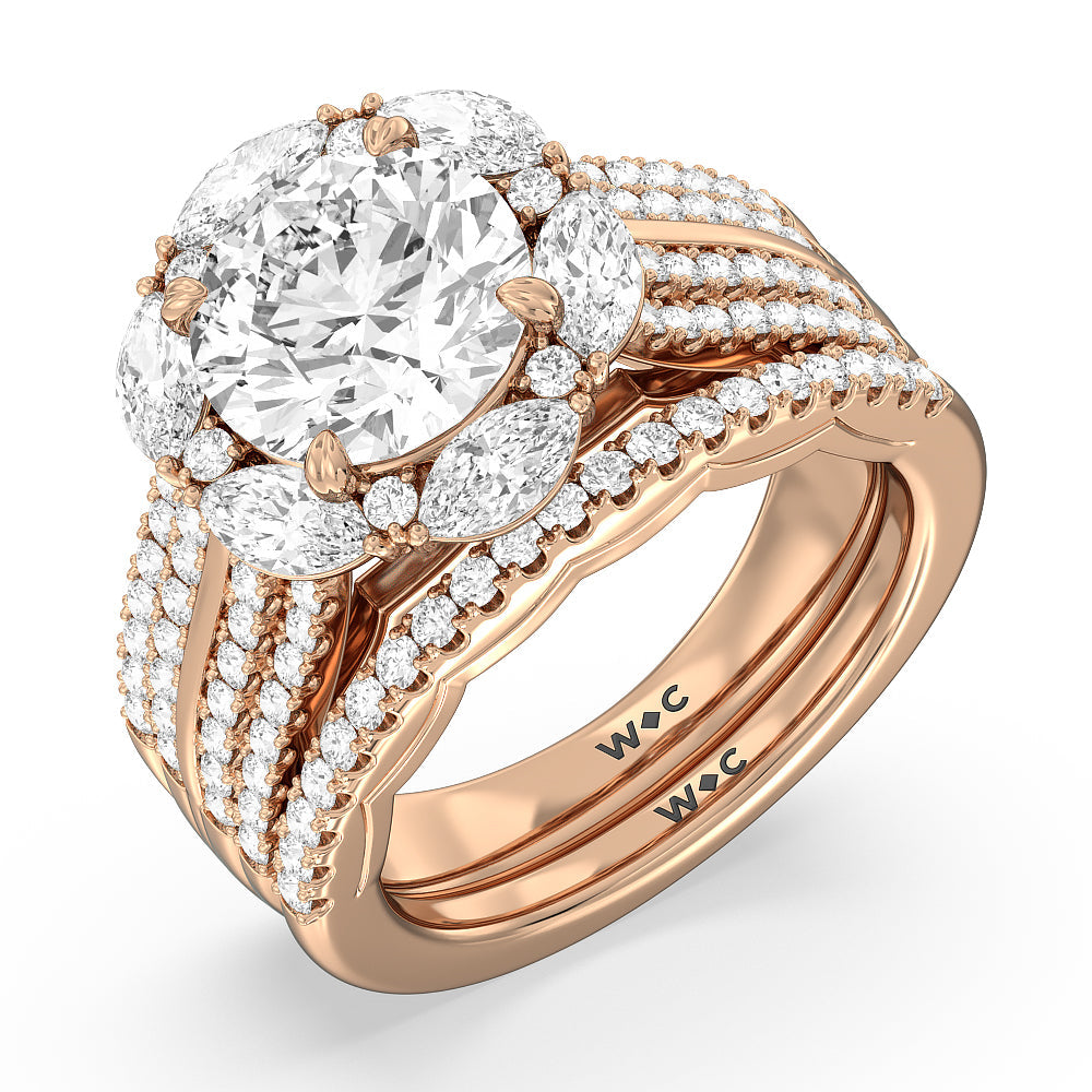 The Mercer Band with 18KT Rose Gold Cut Diamond in 14KT Rose Gold view 3
