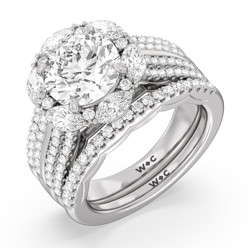 The Mercer Band with Platinum Cut Diamond in 14KT Platinum view 3
