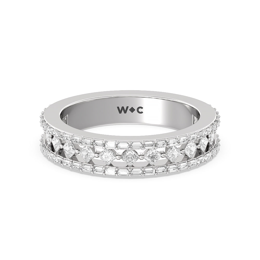 The Vessel Diamond Band with Platinum Cut Diamond in 14KT Platinum view 1
