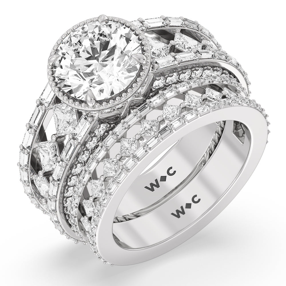 The Vessel Diamond Band with Platinum Cut Diamond in 14KT Platinum view 4
