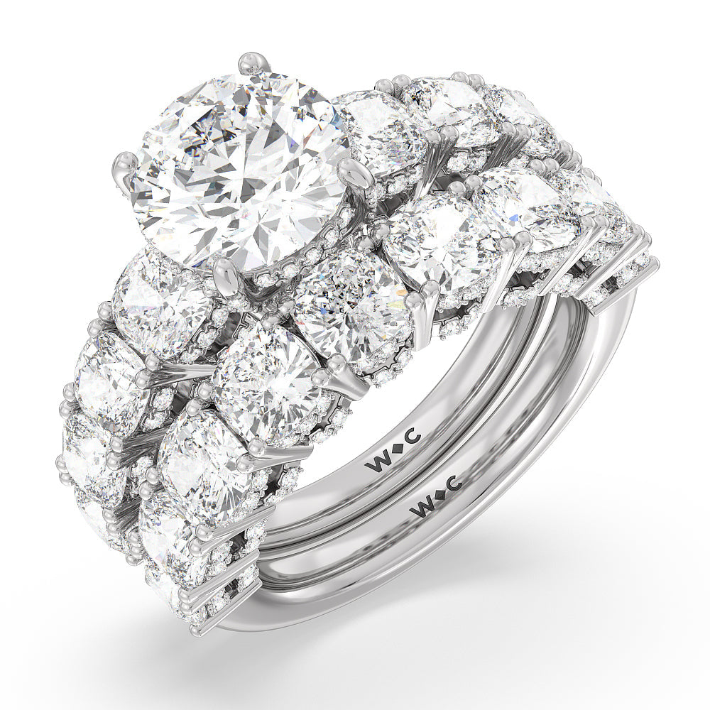 The Manhattan Band with Platinum Cut Diamond in 14KT Platinum view 3
