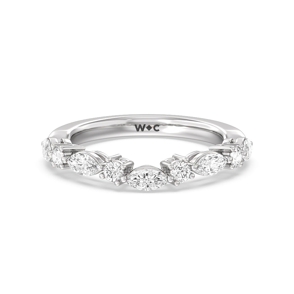 The Nolita Diamond Band with Platinum Cut Diamond in 14KT Platinum view 1
