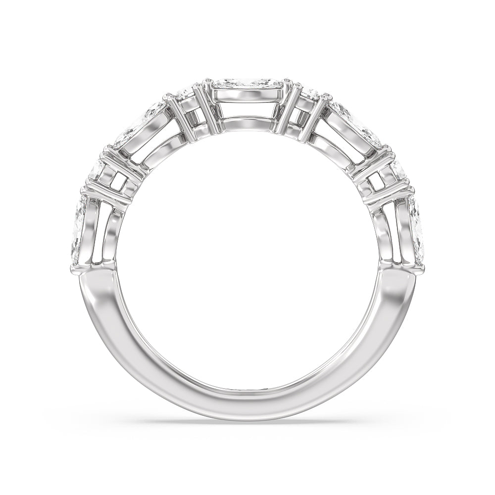 The Nolita Diamond Band with Platinum Cut Diamond in 14KT Platinum view 2
