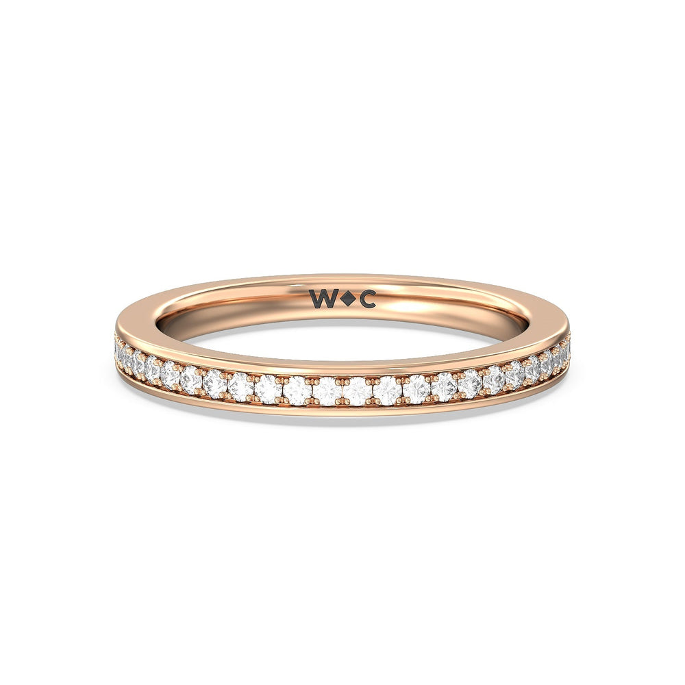 The Summit Diamond Wedding Band with 18KT Rose Gold Cut Diamond in 14KT Rose Gold view 1

