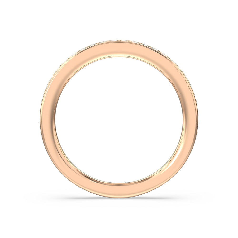 The Summit Diamond Wedding Band with 18KT Rose Gold Cut Diamond in 14KT Rose Gold view 2
