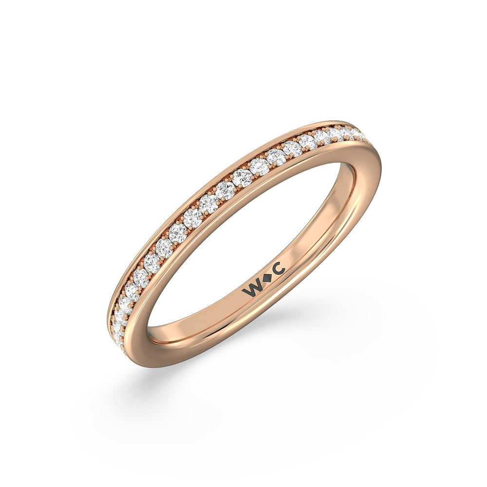 The Summit Diamond Wedding Band with 18KT Rose Gold Cut Diamond in 14KT Rose Gold view 4

