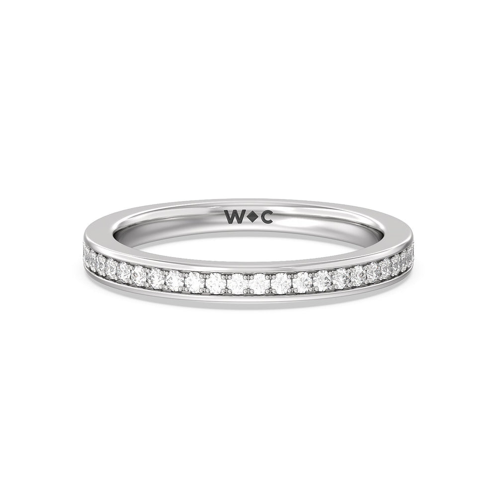 The Summit Diamond Wedding Band with Platinum Cut Diamond in 14KT Platinum view 1
