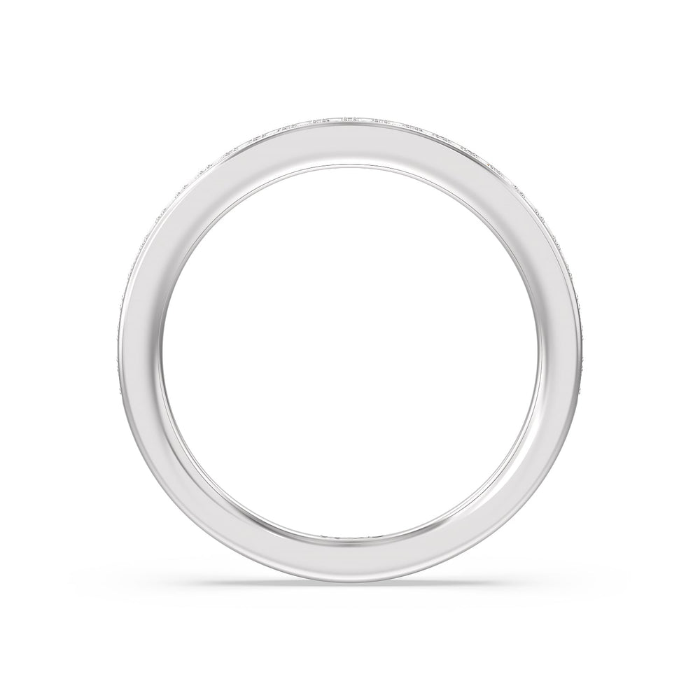 The Summit Diamond Wedding Band with Platinum Cut Diamond in 14KT Platinum view 2
