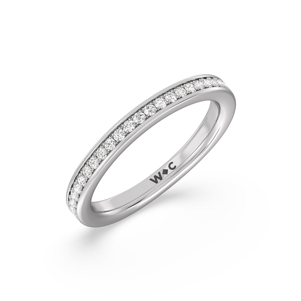 The Summit Diamond Wedding Band with Platinum Cut Diamond in 14KT Platinum view 4
