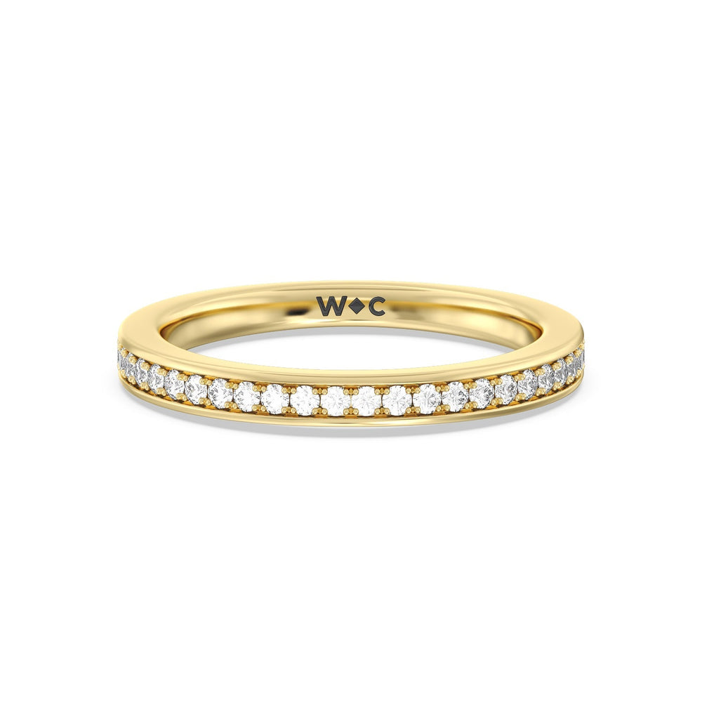 The Summit Diamond Wedding Band with 18KT Yellow Gold Cut Diamond in 14KT Yellow Gold view 1
