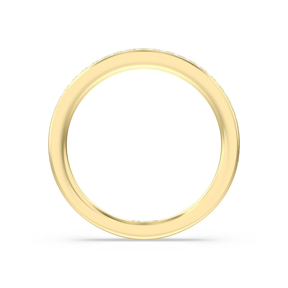 The Summit Diamond Wedding Band with 18KT Yellow Gold Cut Diamond in 14KT Yellow Gold view 2
