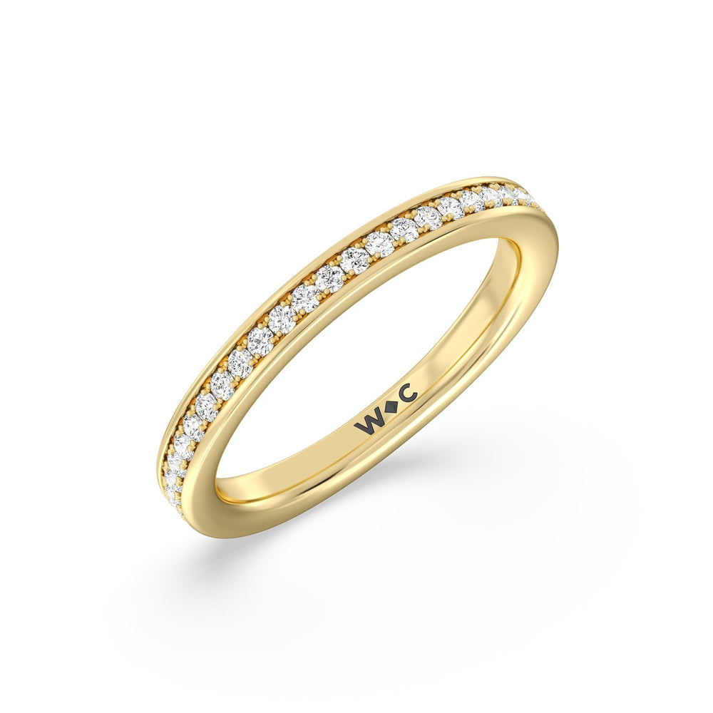 The Summit Diamond Wedding Band with 18KT Yellow Gold Cut Diamond in 14KT Yellow Gold view 4
