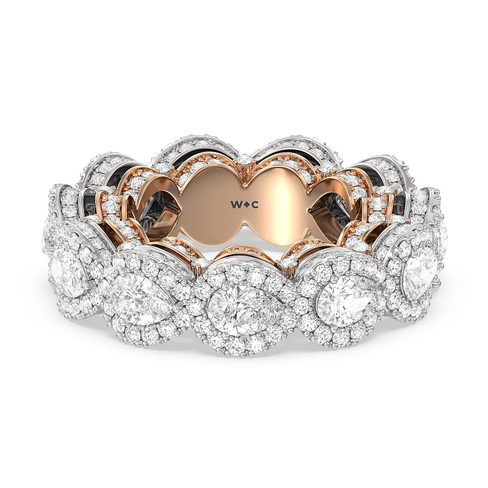 The Ritz Band with 18KT White & Rose Gold Cut Diamond in 14KT White & Rose Gold view 1
