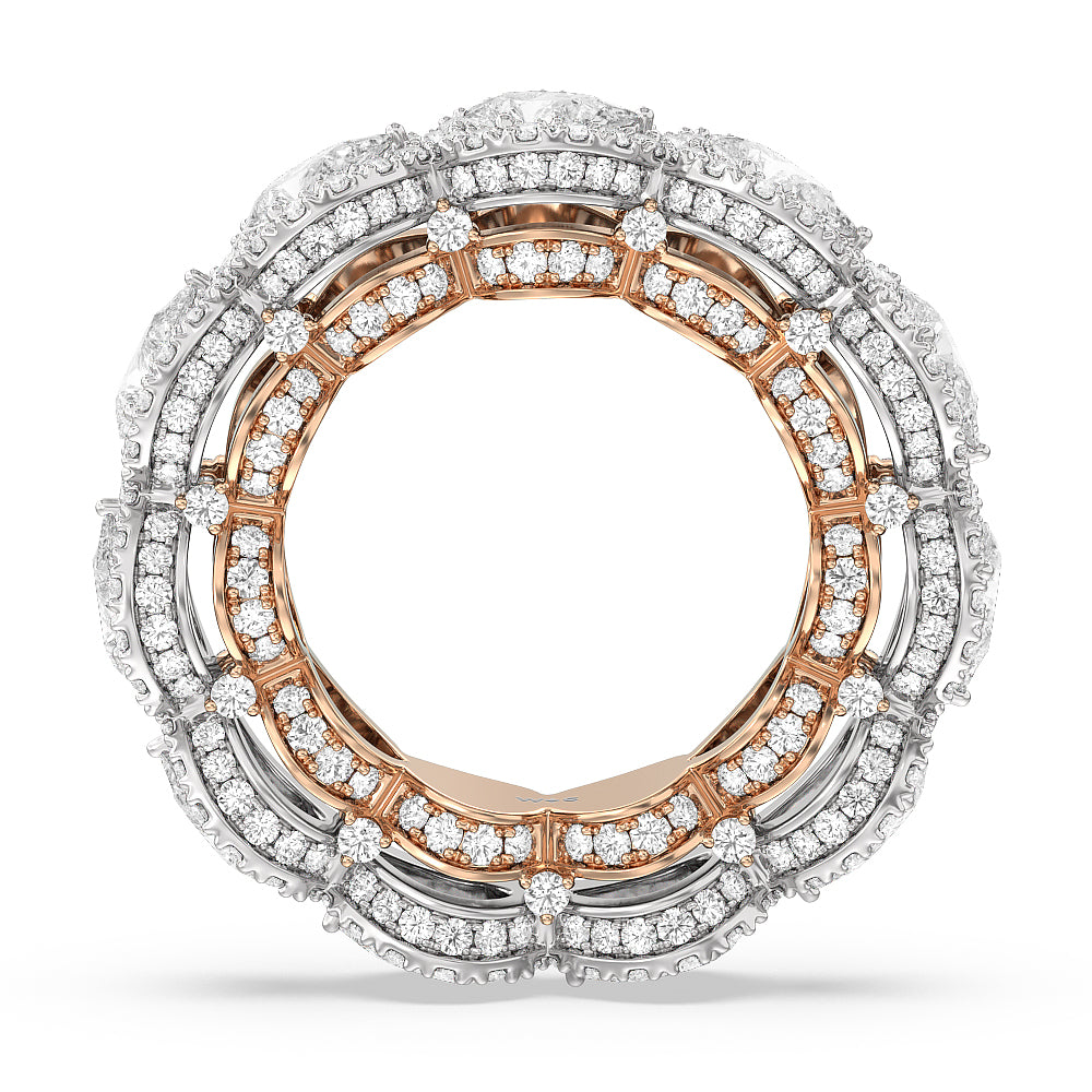 The Ritz Band with 18KT White & Rose Gold Cut Diamond in 14KT White & Rose Gold view 2
