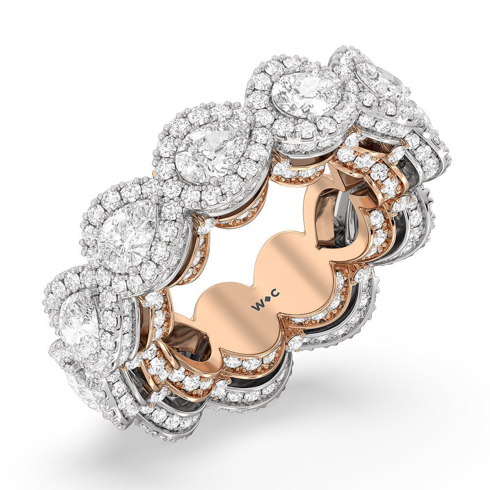 The Ritz Band with 18KT White & Rose Gold Cut Diamond in 14KT White & Rose Gold view 4
