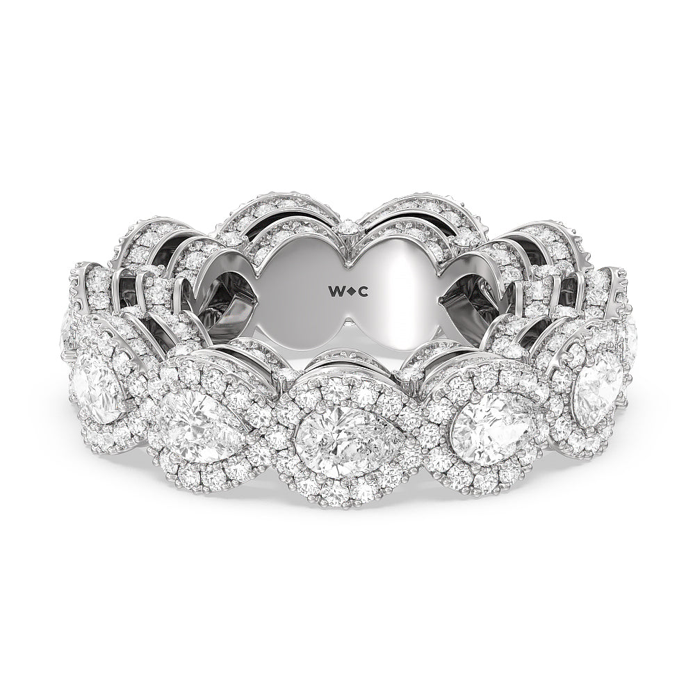 The Ritz Band with Platinum Cut Diamond in 14KT Platinum view 1
