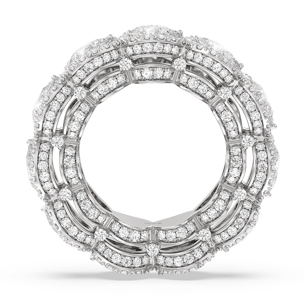 The Ritz Band with Platinum Cut Diamond in 14KT Platinum view 2
