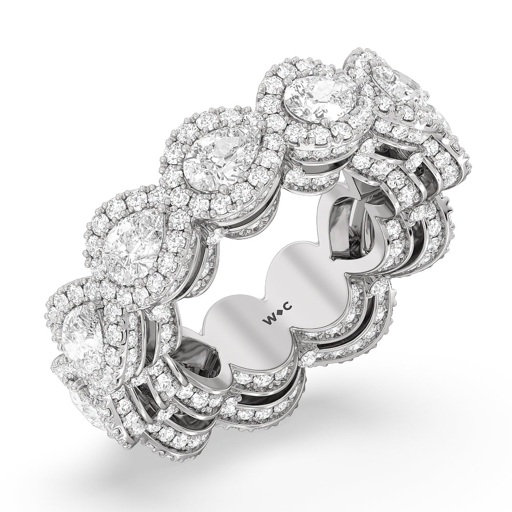 The Ritz Band with Platinum Cut Diamond in 14KT Platinum view 4
