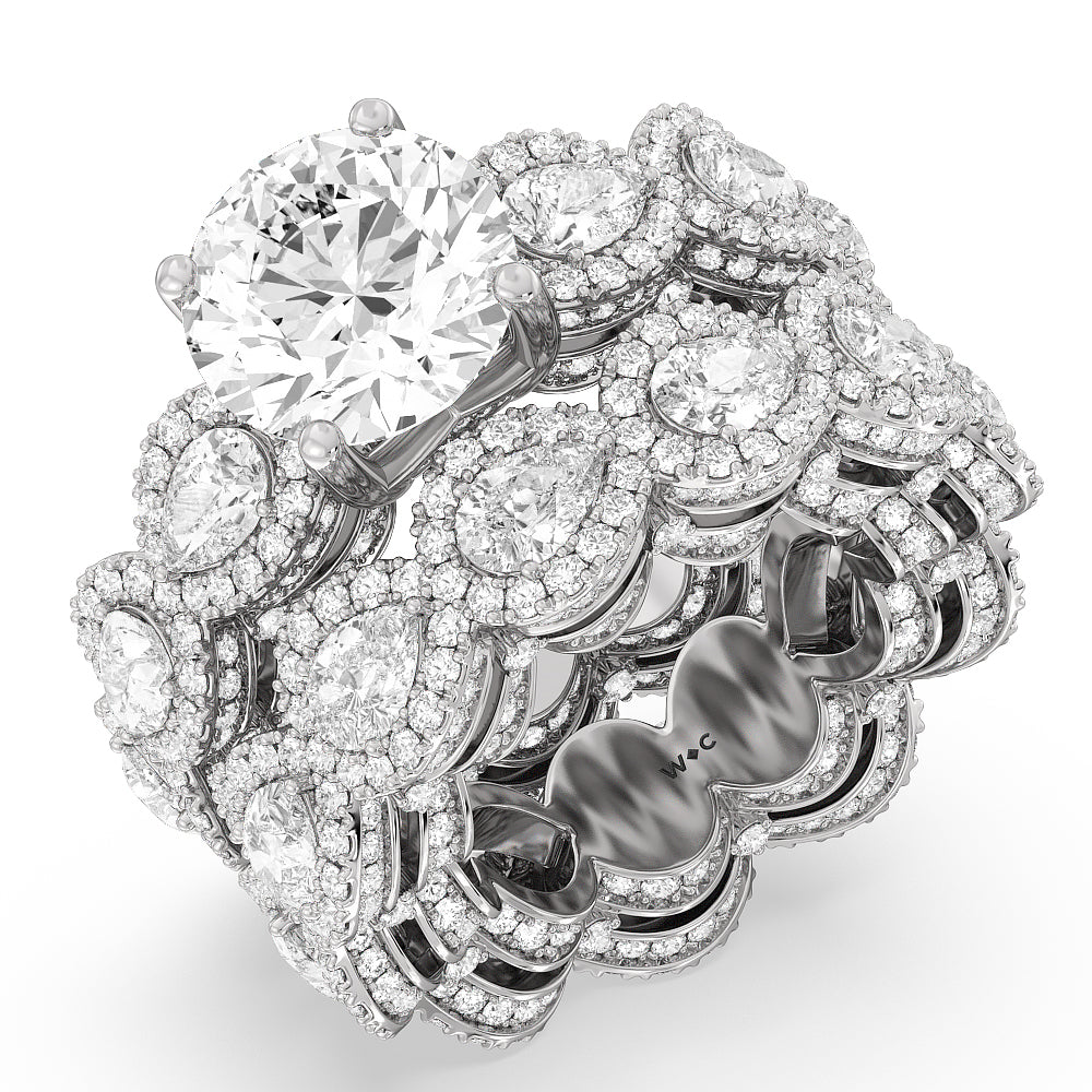 The Ritz Band with Platinum Cut Diamond in 14KT Platinum view 3
