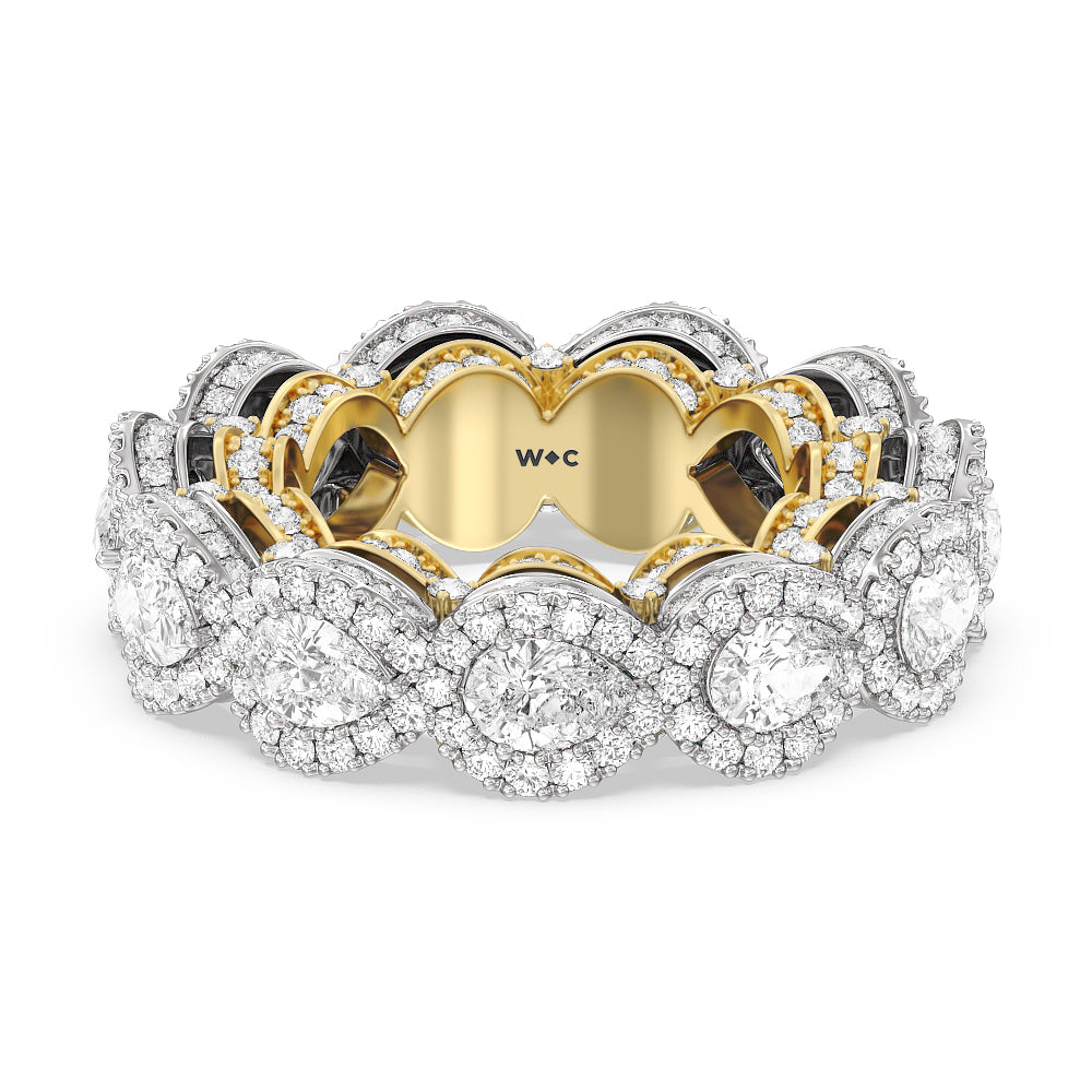 The Ritz Band with 18KT White & Yellow Gold Cut Diamond in 14KT White & Yellow Gold view 1
