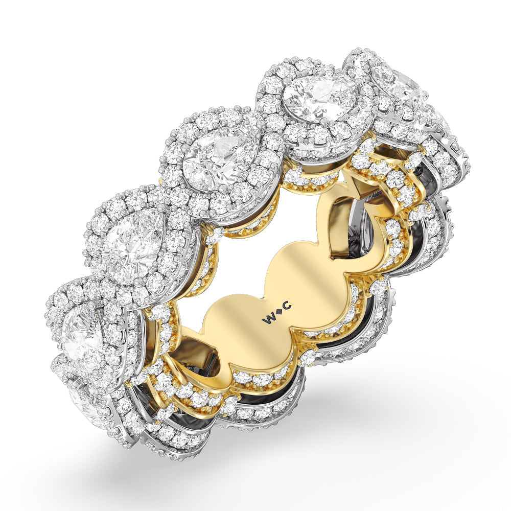 The Ritz Band with 18KT White & Yellow Gold Cut Diamond in 14KT White & Yellow Gold view 4
