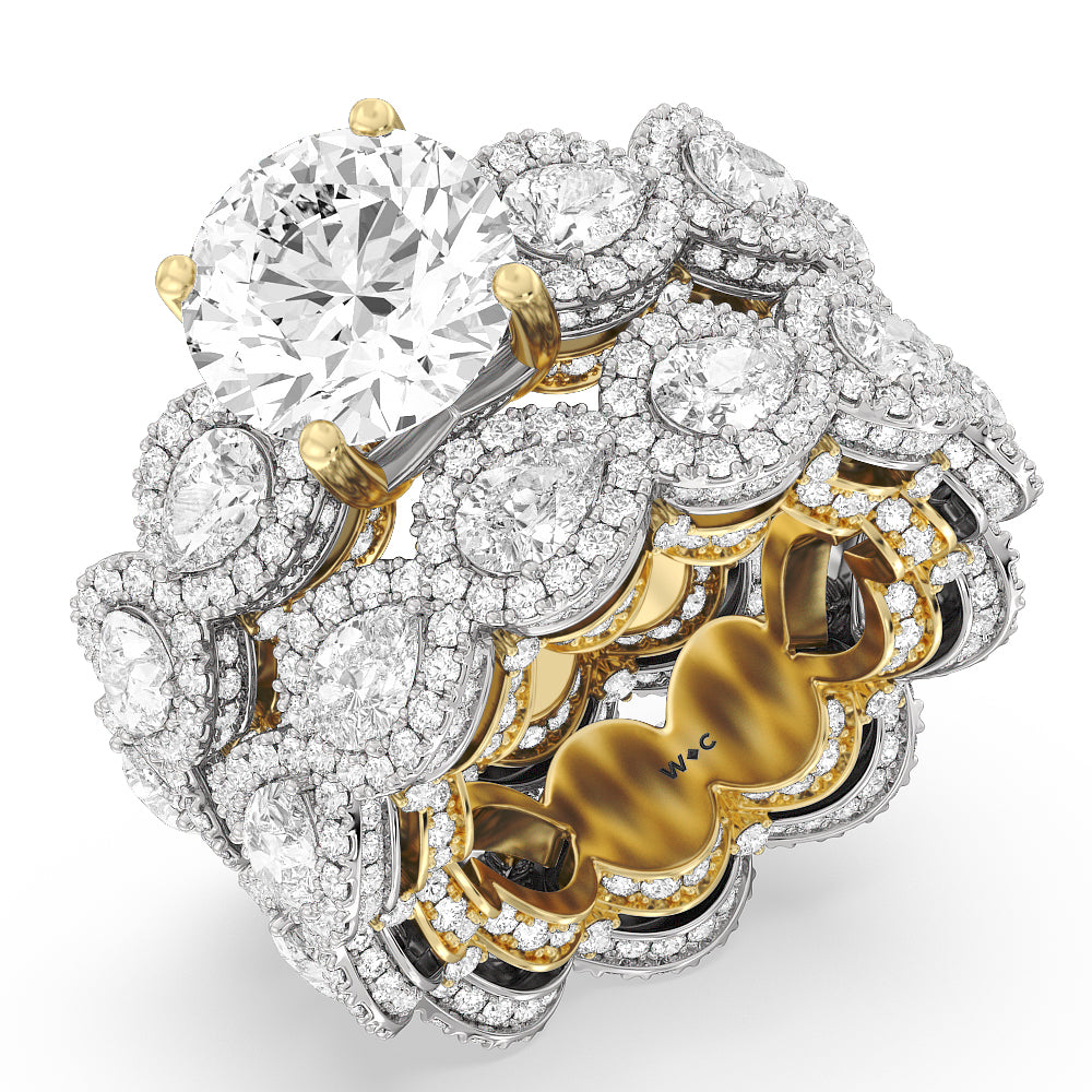 The Ritz Band with 18KT White & Yellow Gold Cut Diamond in 14KT White & Yellow Gold view 3
