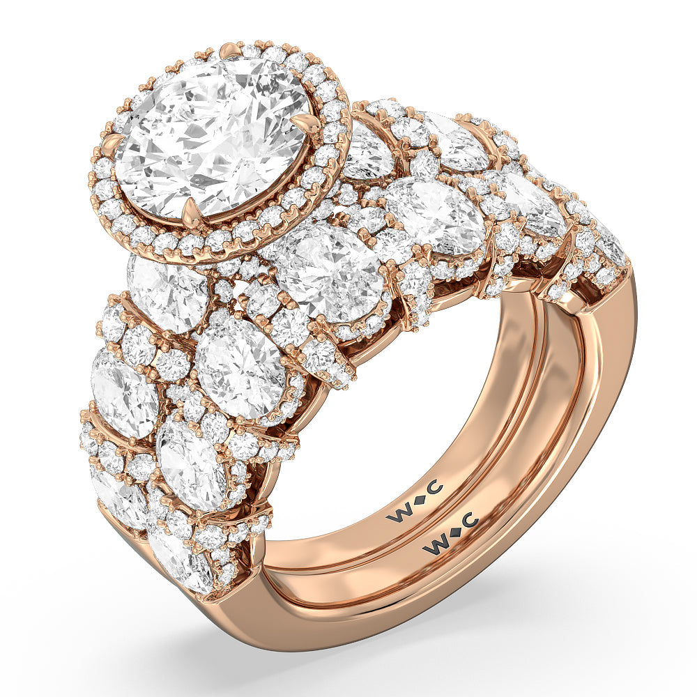 Oval Cut The Carnegie Ring with Lab Grown Diamond in 14KT Rose Gold view 6
