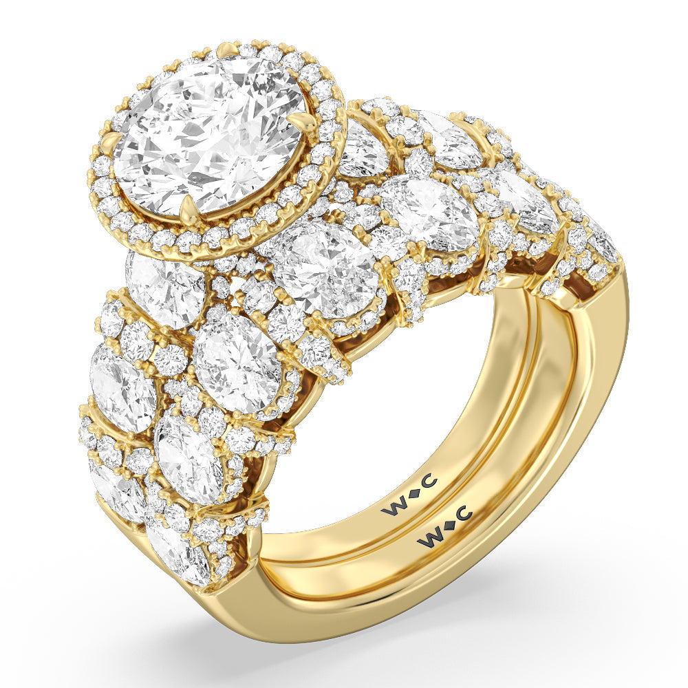 The Carnegie Diamond Wedding Band with 18KT Yellow Gold Cut Diamond in 14KT Yellow Gold view 3

