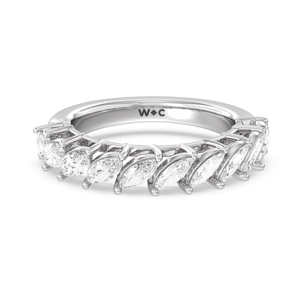 The Empire Diamond Band with Platinum Cut Diamond in 14KT Platinum view 1
