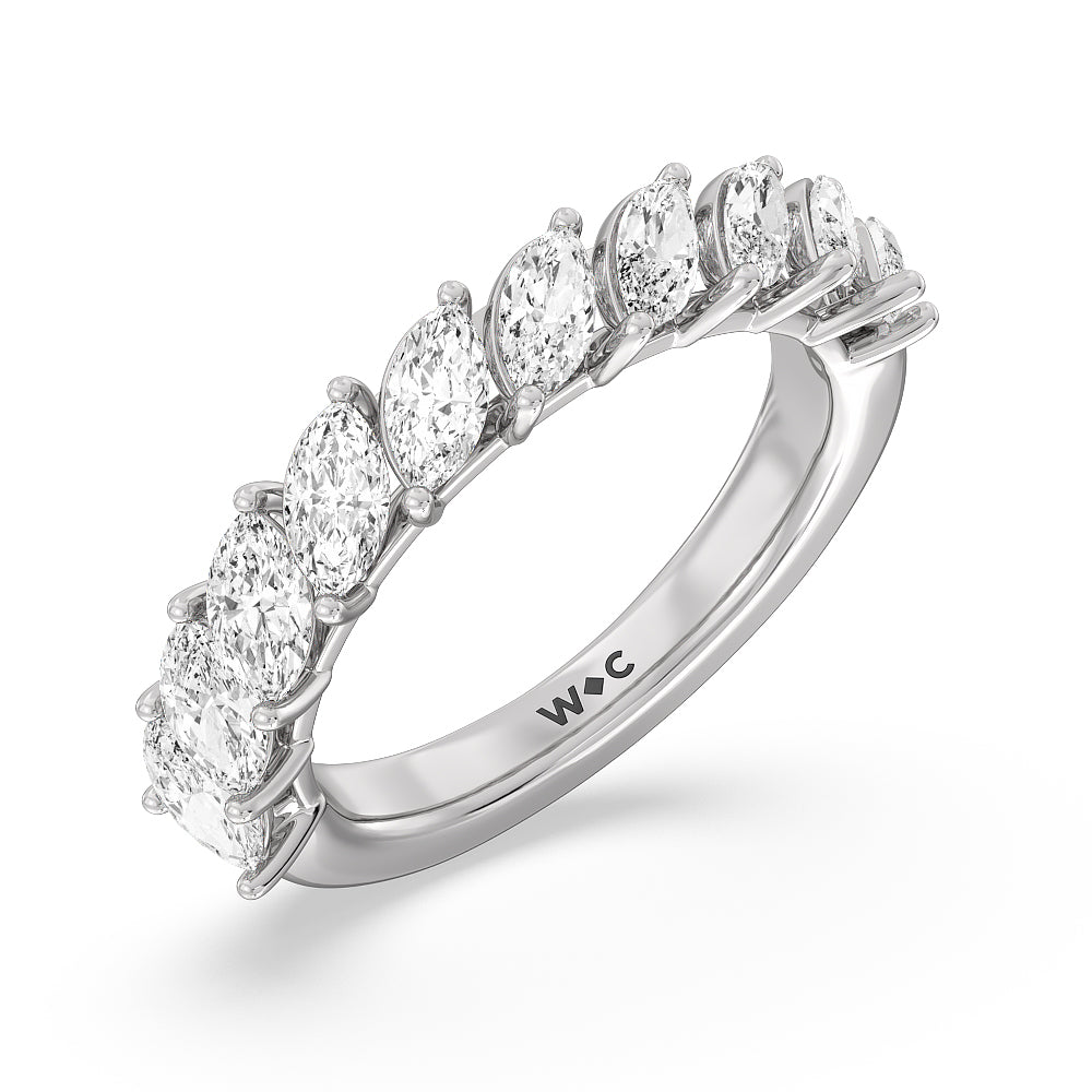The Empire Diamond Band with Platinum Cut Diamond in 14KT Platinum view 2
