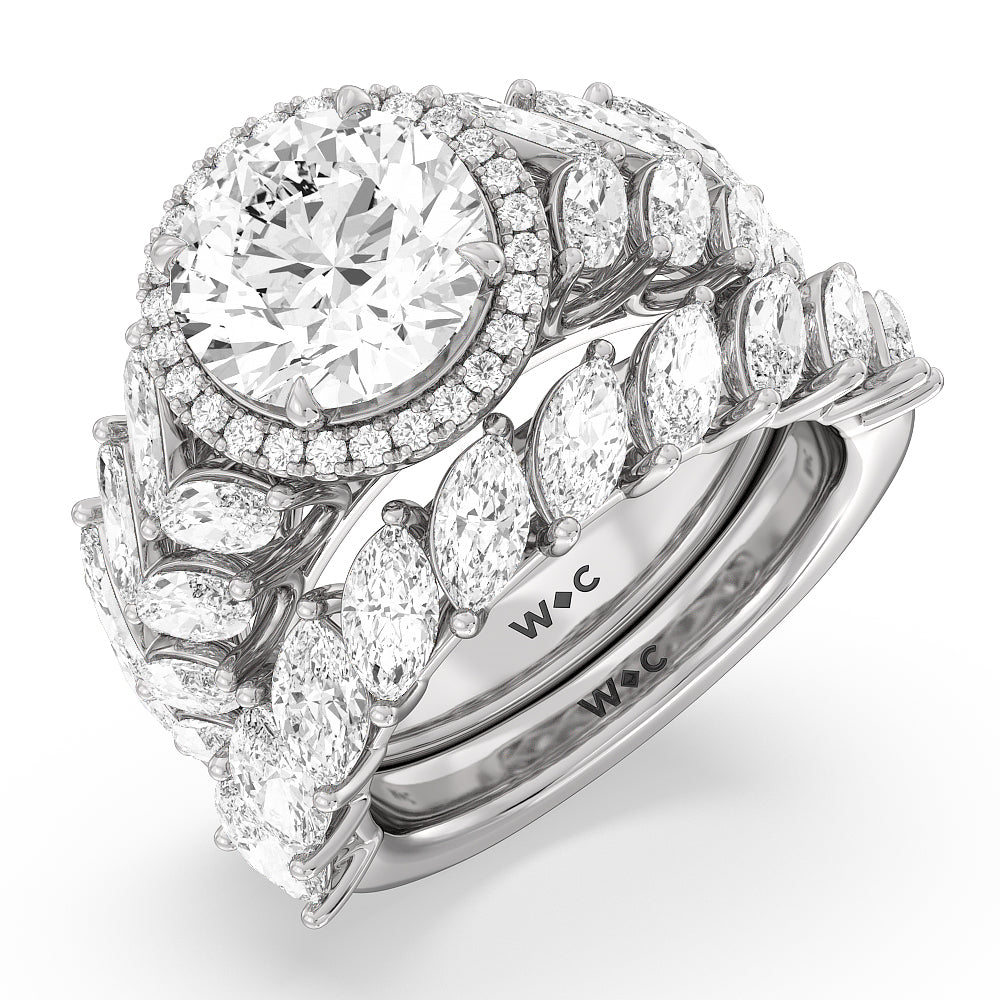 The Empire Diamond Band with Platinum Cut Diamond in 14KT Platinum view 4
