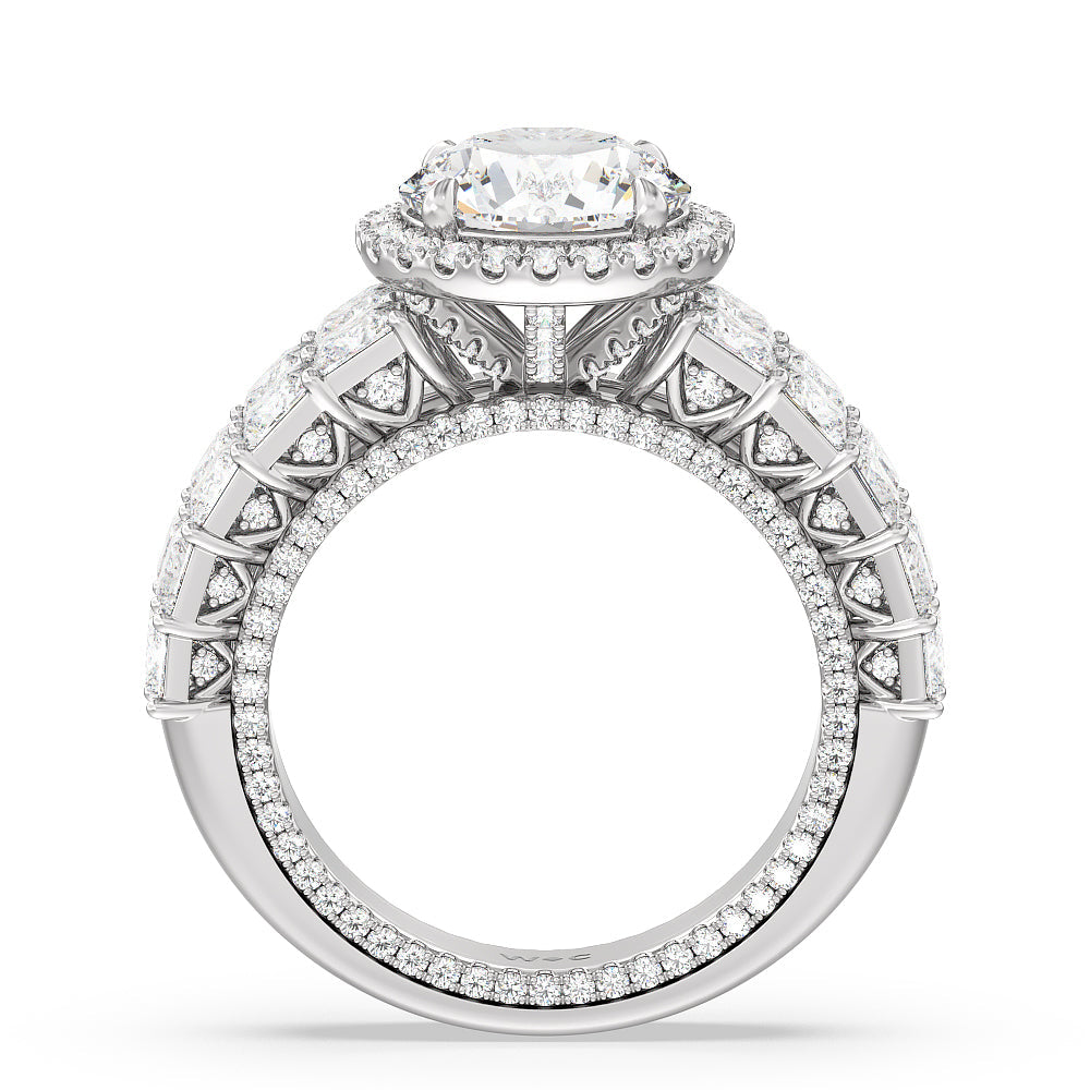 Round Cut The Rockefeller Ring with Lab Grown Diamond in 14KT Platinum view 2
