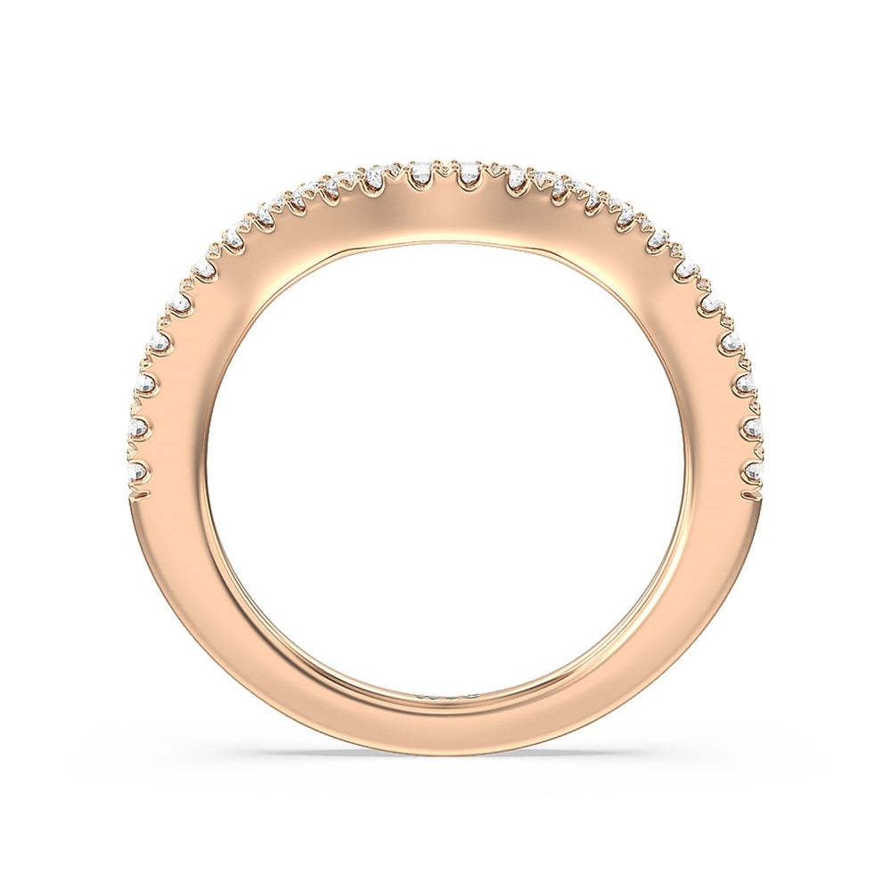 The Frick Diamond Wedding Band with 18KT Rose Gold Cut Diamond in 14KT Rose Gold view 2
