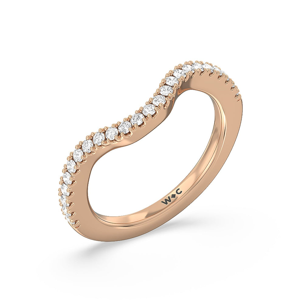 The Frick Diamond Wedding Band with 18KT Rose Gold Cut Diamond in 14KT Rose Gold view 4
