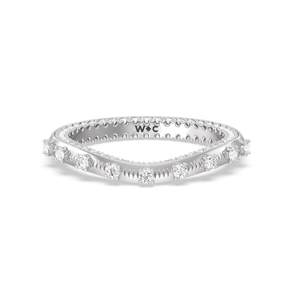 Celestia Intertwined Basket Diamond Wedding Band with Platinum Cut Diamond in 14KT Platinum view 1
