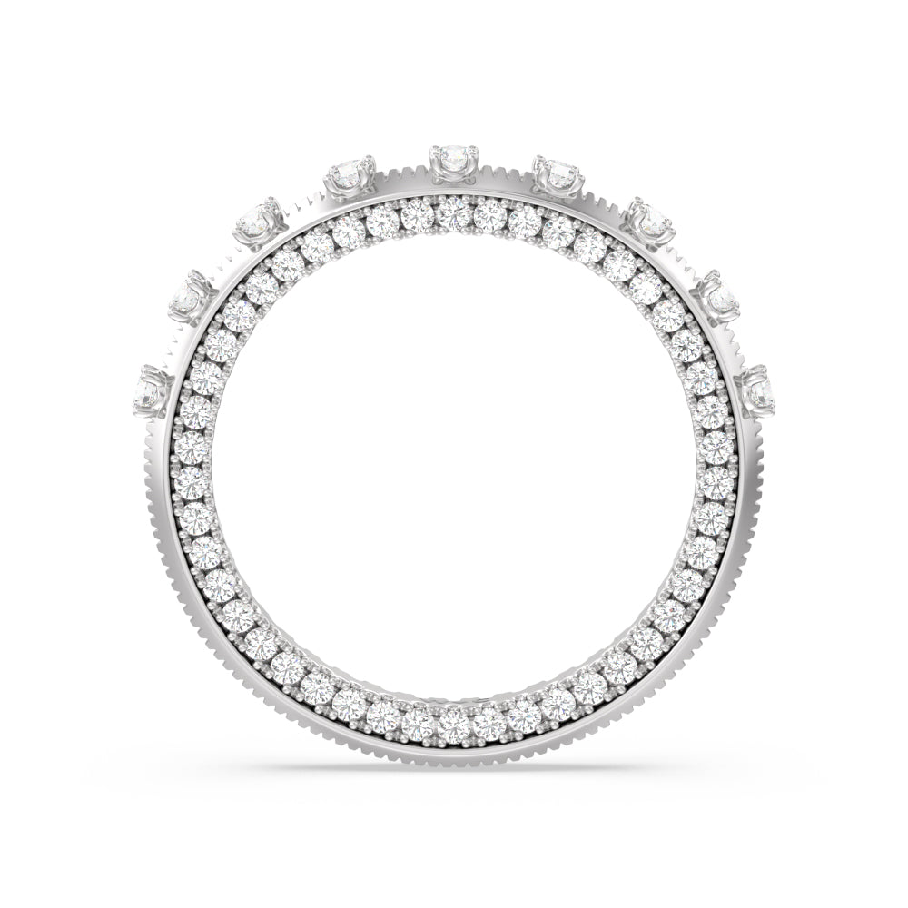 Celestia Intertwined Basket Diamond Wedding Band with Platinum Cut Diamond in 14KT Platinum view 2
