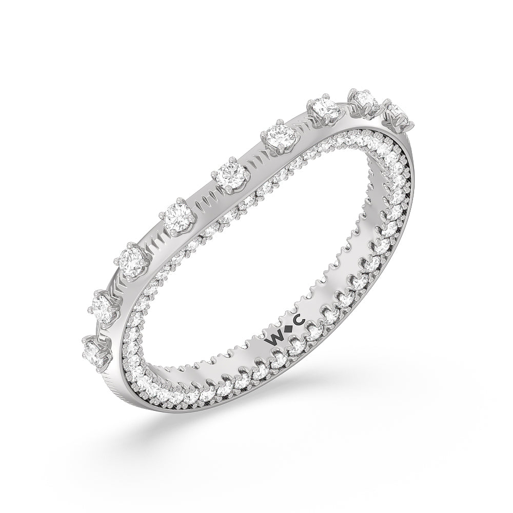 Celestia Intertwined Basket Diamond Wedding Band with Platinum Cut Diamond in 14KT Platinum view 3

